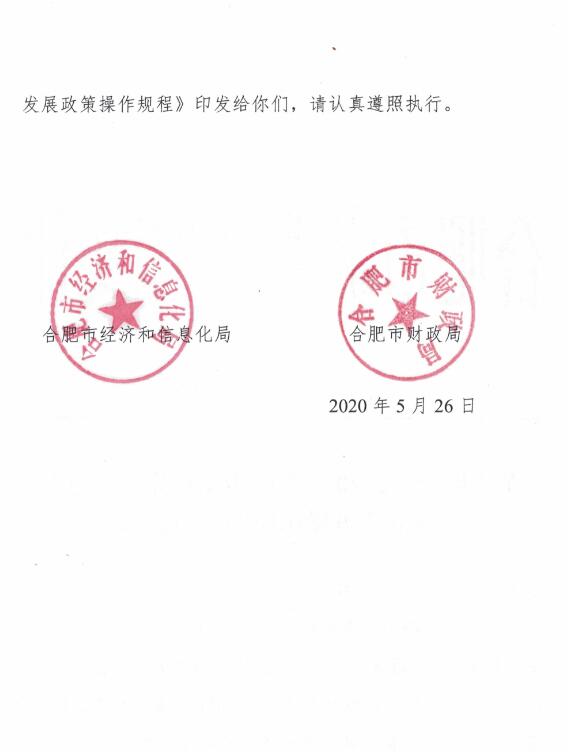 關(guān)于印發(fā)《2020年合肥市支持先進(jìn)制造業(yè)發(fā)展政策操作規(guī)程》的通知